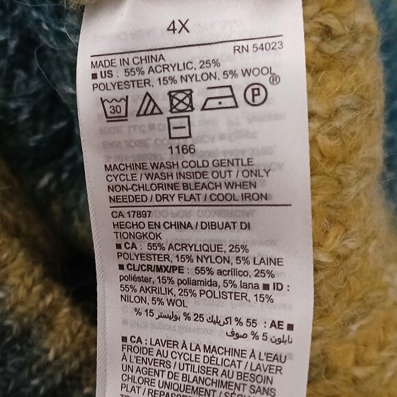 NWT Old Navy Sweater 4X Turtleneck Soft Ombre Space Dye Crochet Knit - Picture 9 of 10